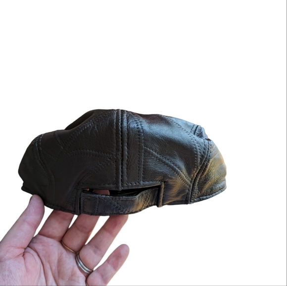😄 Newsboy genuine leather brown cap - Picture 6 of 6